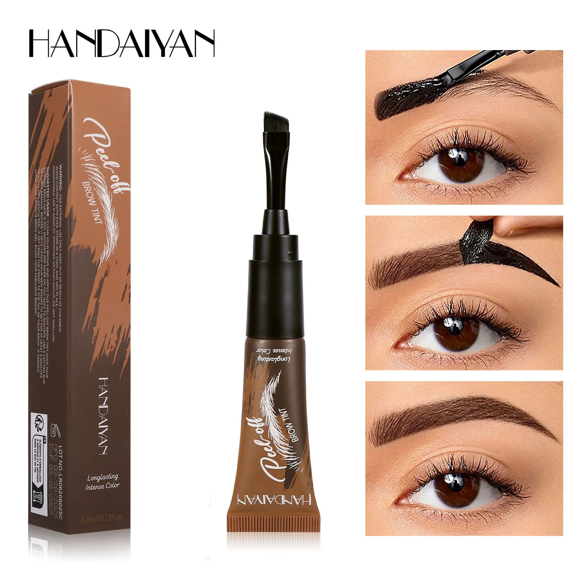 2Pcs Professional Waterproof Tattoo Tinted Eyebrow Gel, Easy to Remove, Long-Lasting Makeup Kit for Women, Perfect Gift Set for Eyebrow Coloring, Eyebrow Tint