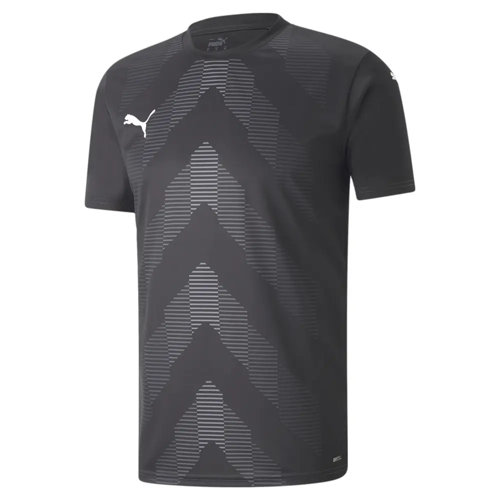 PUMA Mens Teamglory Crew Neck Short Sleeve Jersey Casual - Black