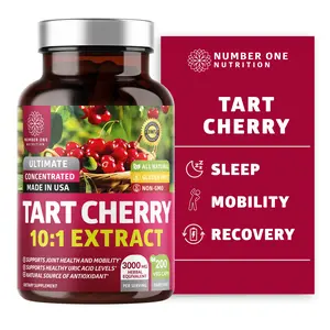 N1N Premium Tart Cherry Extract Capsules, 200 Veg Caps, 3000 mg, Powerful Antioxidant, Joint Health and Mobility, Non-GMO, Gluten Free, 200 Veggie Caps