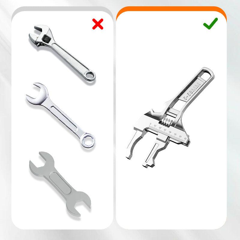 Reversible Sink Wrench with 6-68mm Jaw Opening for Plumbing Tasks High Carbon Steel Ergonomic Handle Durable Construction Silver Black