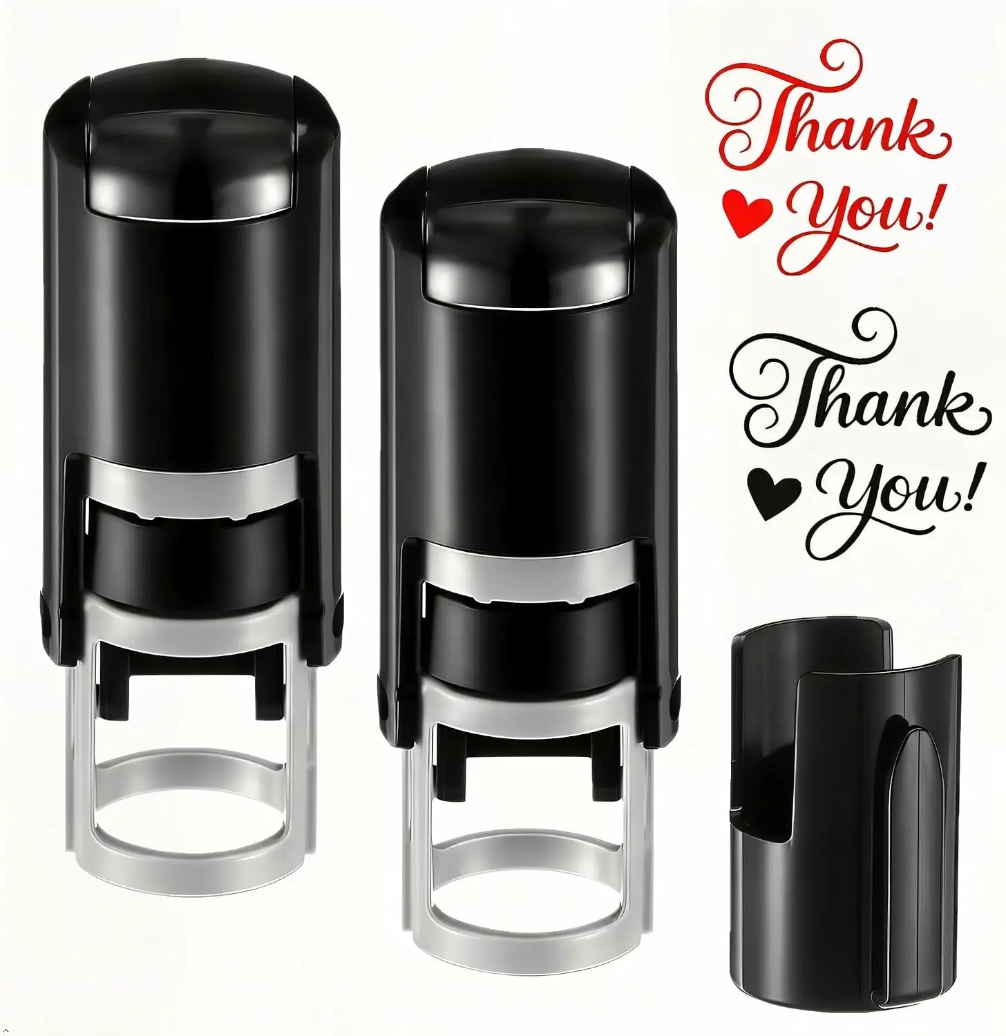 Personalized Mini 2 Pack Thank You Stamp,Personalized Custom Return Stamps for Classroom Party,Customized Rubber Stamps for Business Teacher (T-Thank You)