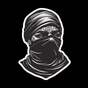 Vinyl Sticker - Ski-Masked Women Sticker, Durable Vinyl, Available in Sizes 2 to 6 Inches, Unique Design with Gangster Theme