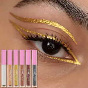 6-color pearlescent liquid, long-lasting waterproof and non-smudged eyeliner, eye rays and highlighted eyeshadow, extremely fine brush to apply makeup easily Lipliner Flawless