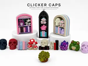 Swappable Clicker Toppers — Customize Your Mini Bookshelf