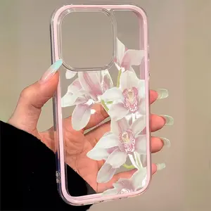 Orchid Pattern Phone Case Cover, Shockproof Soft Shell Design, Compatible with iPhone Models 11-16 Pro Max, Perfect Gift Choice