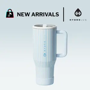 HydroJug Traveler 40 oz Insulated Stainless Steel Water Bottle | Leak Resistant Reusable Tumbler with Handle & Flip Straw, Rubber Base – Gifts for Women Men, Cape Cod