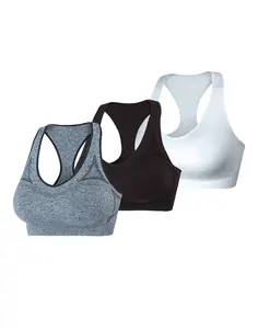 Hanes Sport Women's Seamless Racerback Sports Bra 3-pack Multi Pack Comfortable Fit Everyday Support Breathable O90033