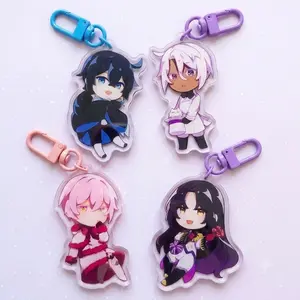 Anime Double Sided Acrylic Keychain Cartoon Manga Character Keychain for Fans Cosplay Gift
