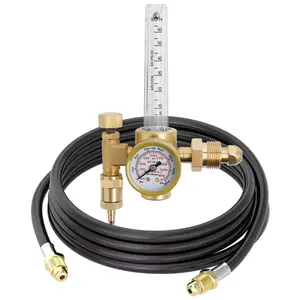 CO2 Argon Gas Flow Meter Welding Gas Regulator Pressure Gauge with Connecting Hose Universal Mig Tig Welder Gas Control Valve Adjustable Flowmeter Durable Welding Accessories for Industrial Household Welding Equipment