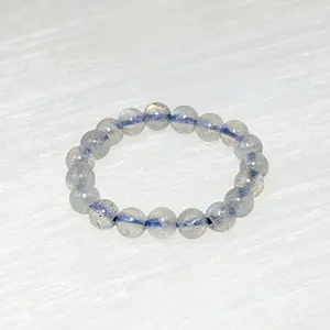 Labradorite 3mm Mini Beaded Stretch Ring #LV6282