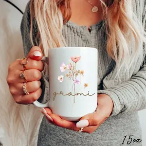 Personalized Boho Wildflowers Cottagecore Coffee Mug, Pressed Flowers Mug, Floral Nature Mug, Wildflower Tea Cup, Flower Garden,Gift for Her