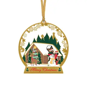 24K Gold Plated Holiday Snow Globe Ornament