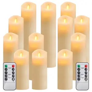 The flameless candle is battery-powered with 12 sets of glowing candles (depth: 2.2 "X height: 4", 5 ", 6 ", 7"), and comes with 2 remote controls. It is suitable for weddings, parties, birthdays, interior decoration, and Valentine's Day decoration