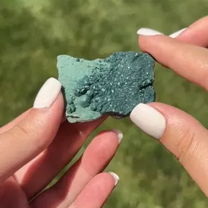 RARE | Super Grade Marshy Celadonite Inlcuded Apophyllite Crystal | Sparkly Tiny Crystals | Teal Blue Green Home Decor | Third Eye Chakra, Crown Chakra, Heart Chakra, & Root Chakra | Spiritual Growth, Intuition, Grounded Balance, Divine Insight, Healing