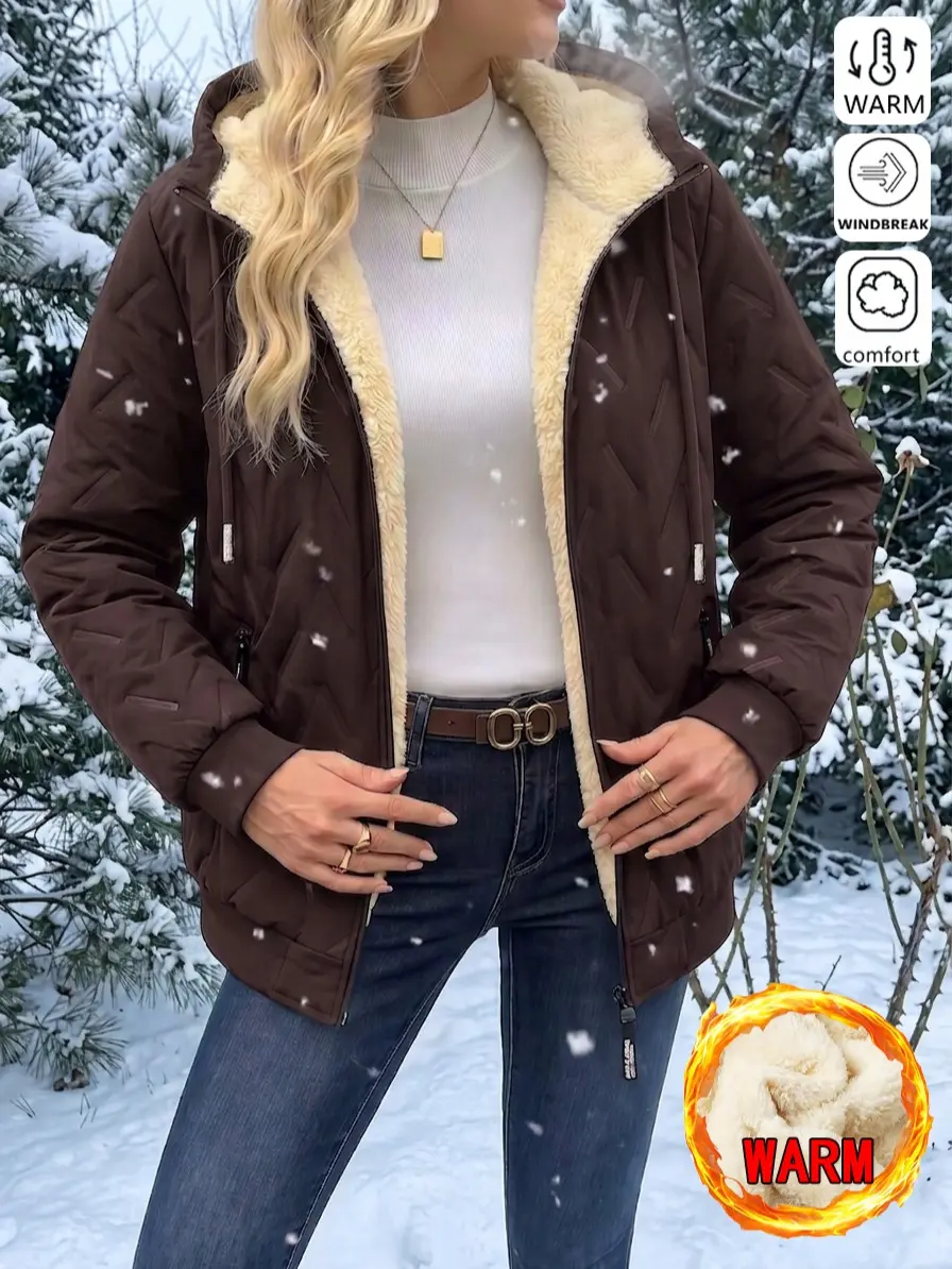 Women’s winter fleece jacket, warm and lightweight, suitable for sports, casual wear, home, and outdoor activities; winter clothing for women