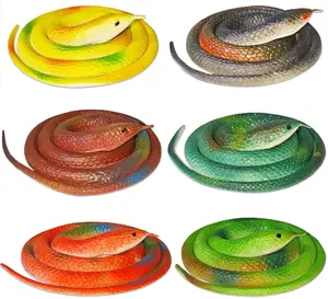 Realistic Rubber Snakes, 6PCS 30 inch Realistic Rubber Snakes Stretchy Limbless Replica Reptiles Flexible Prank Props for Garden Props and Practical Joke