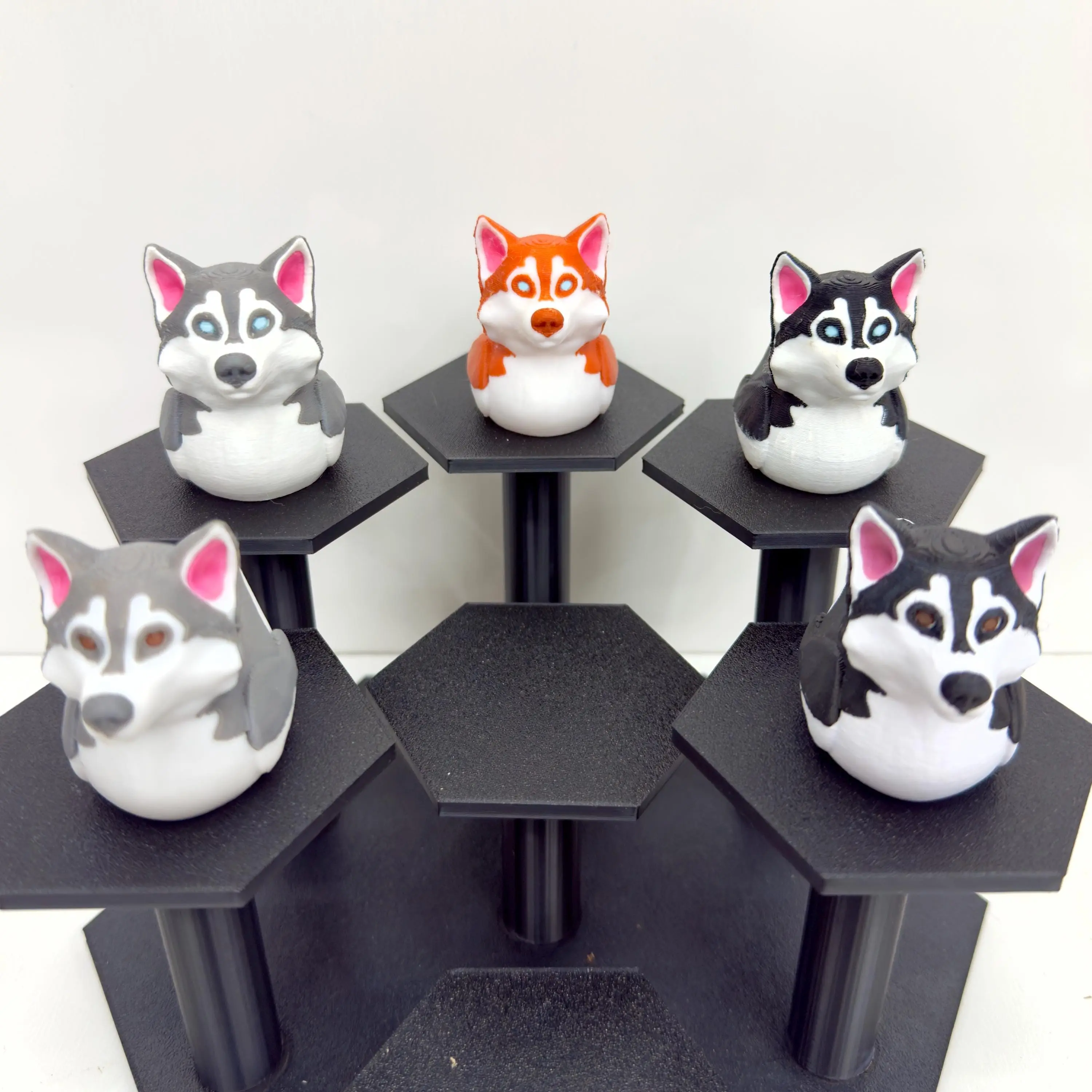 Husky Dog Duck 3D Printed Dashboard Decor Gray Black Red With Blue Brown Eyes Cruise Cabin Gift For Dog Lovers