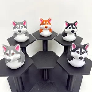 Husky Dog Duck 3D Printed Dashboard Decor Gray Black Red With Blue Brown Eyes Cruise Cabin Gift For Dog Lovers