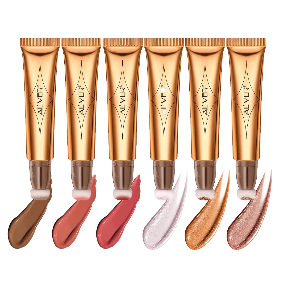 Aliver 6-Piece Makeup Pen Set - Contour Stick, Cream Bronzer, Highlighter Makeup, Blush Highlighter, Face Concealer, Long-Lasting Smooth Matte Liquid Cosmetics, Contour Sticks, Bronzer Stick