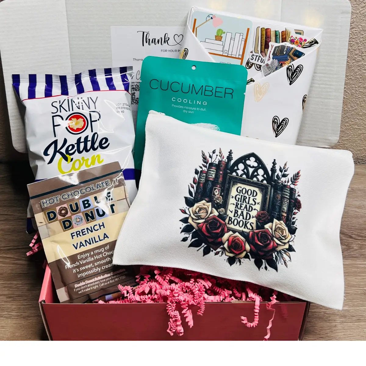 MINI Sip & Flip Blind Date With A Book Box - Unique Drink Mix, Surprise Book, Snack & Acessory Bag Gift Set
