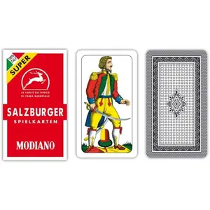 Modiano Salzburger – German Regional Playing Cards (40-Card Deck) Red, Collectible Cards Set, Hobby Cards