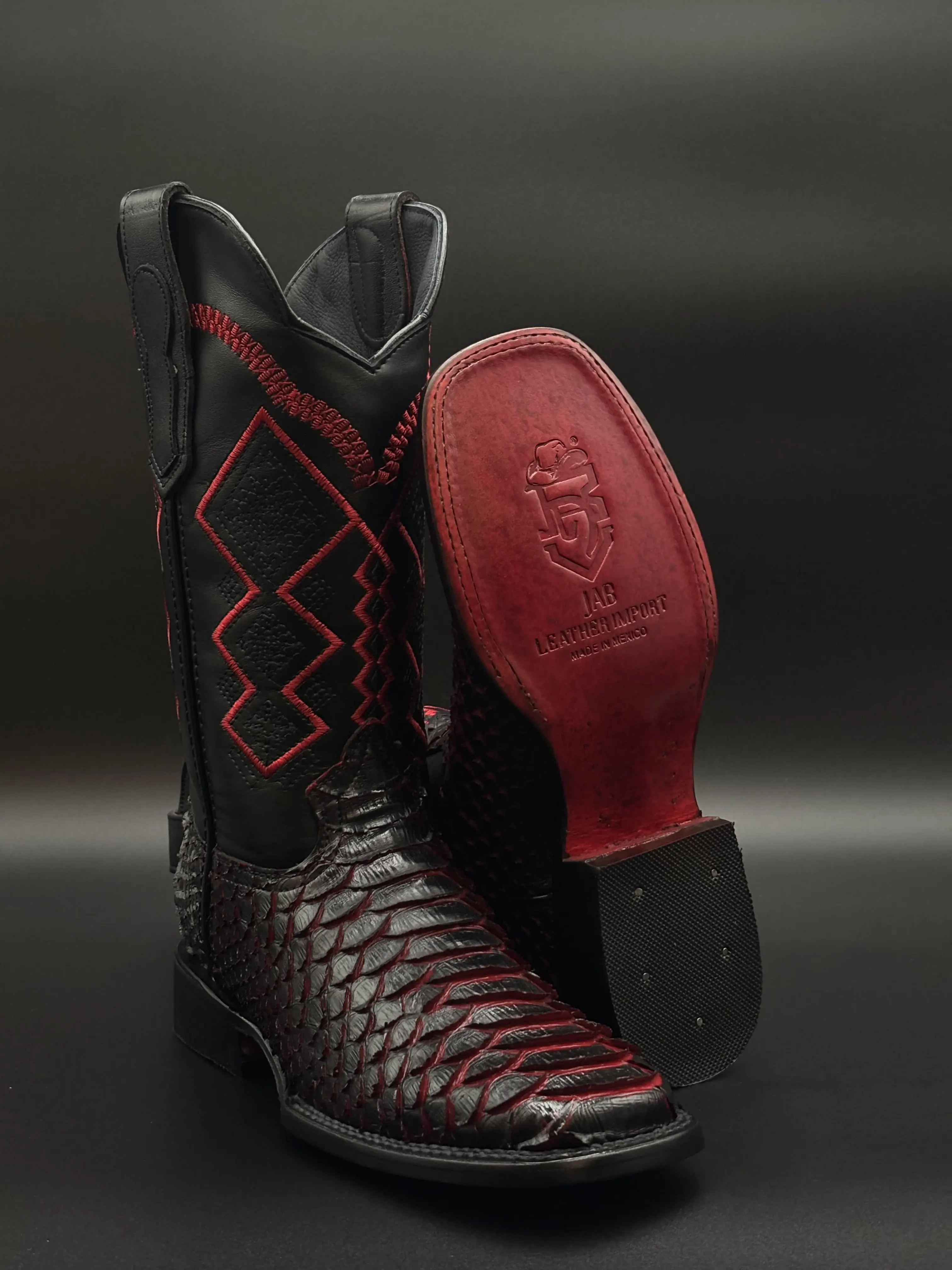 Black Cherry Snake Boots (Print)- True To Size