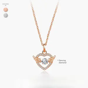 necklace  stack gift  mom Heart-shaped xLOVE Dancing Diamond Necklace
