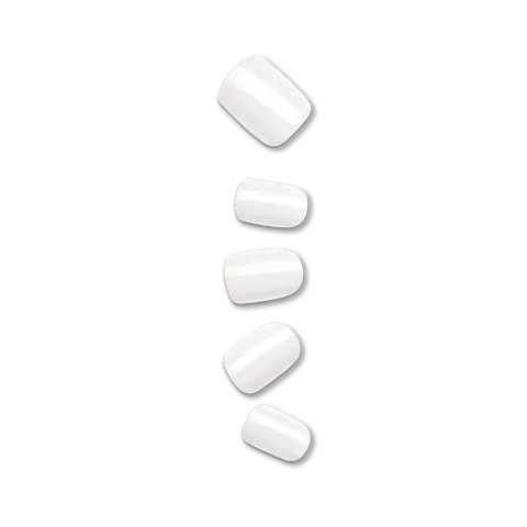 Impress Color No Glue Fake Press On Nails - Frosting | Solid, White, Short, Squoval, Manicure