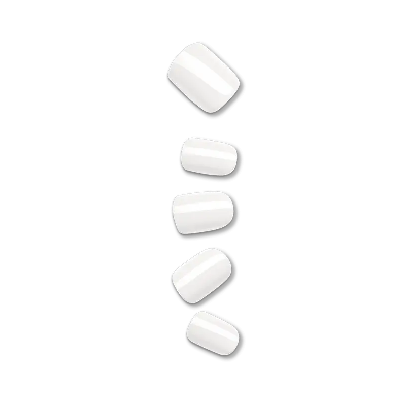 Impress Color No Glue Fake Press On Nails - Frosting | Solid, White, Short, Squoval, Manicure