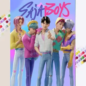 1 DIY handmade diamond painting kit, 5D diamond art set, DIY decoration, colorful characters, youth, fashion diamond painting kit with full round drills, mosaic, diamond art, DIY art home decor, suitable for Christmas.