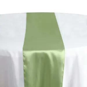Satin Table Runner 12"x108" Sage Green - Stylish Table Linen