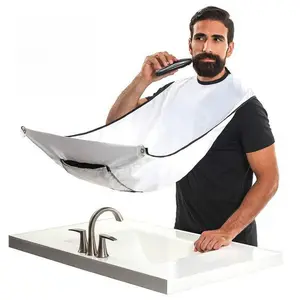 Beard Catcher Cape for Men - Waterproof & Non-Stick Hair Securing Apron with Adjustable Neck Strap & Suction Cups for Easy Cleanup & Travel-Friendly Storage Gift