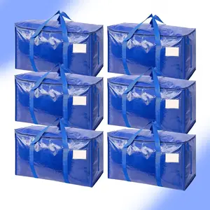 Heavy Duty Foldable Moving Bags | Extra Large Storage Organizer with Zipper & Carry Handles | Waterproof Moving Box for Travel, Camping, New Year Vacation & Home Organization | Durable, Portable Storage Solution