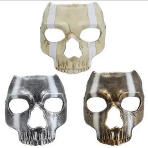skeleton mask，Call of Duty Ghost Skull Resin Mask - 1:1 Remake Tactical Protection Halloween Cosplay Mask in Retro White Metallic Silver Antique Bronze Gold