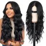 Sohochic AISI HAIR Women's 26-Inch Long Wavy Middle Part Synthetic Lace Wig - Adjustable, Glueless Frontal, Heat Resistant, Natural Looking, 260g Full Machine Wig, Bob Style for Daily Wear & Wedding