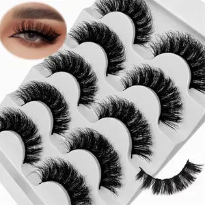 5/10 Pairs Fluffy Thick Lashes Russian Strip Lashes Fake Fluffy 3D Fake Lashes Makeup Messy False Eyelashes Cosmetic False Lashes