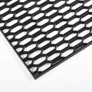 47"x16" ABS Plastic Universal Car Grill Mesh, Automotive Grille Insert Bumper Honeycomb Hole 10x25mm Hex Grids Black