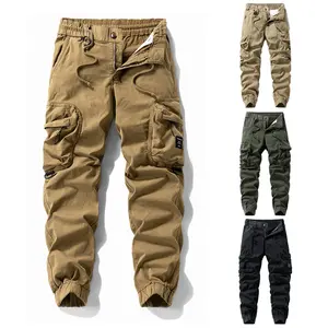 Men's Tactical Cargo Joggers - Elastic Waistband, Drawstring, Multi-Pocket Design - Outdoor & Streetwear Trousers Ideal for Outdoor Activities, Daily Commuting, and Workwear Styling