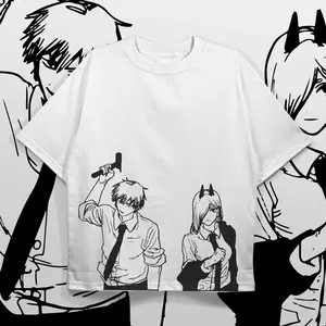 Anime Denji And Power Manga Chainsaw T-shirt  Gift for Anime Lover Casual Unisex Man Woman men gifts