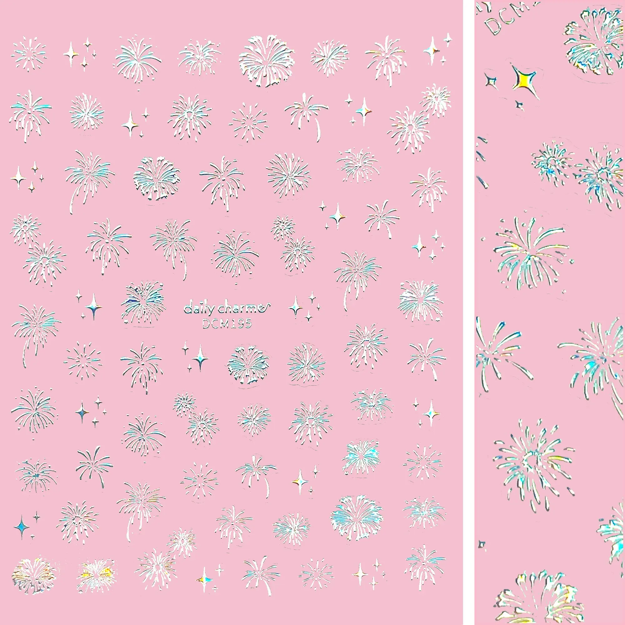 Chic Nail Art Sticker / Holographic Fireworks