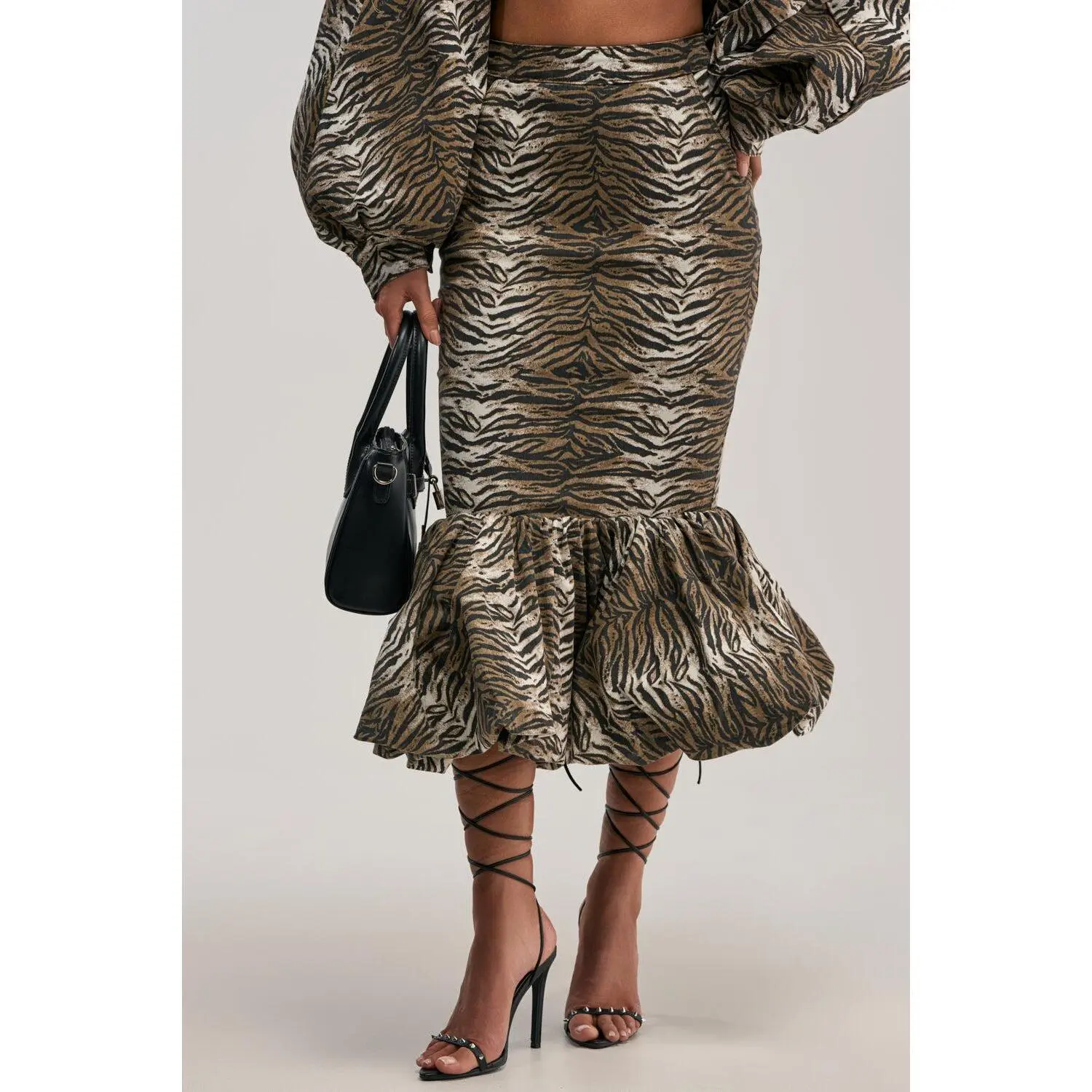 INTO THE WILD ZEBRA MIDI SKIRT INTO THE WILD ZEBRA MIDI SKIRT