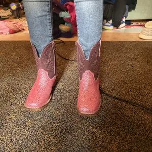 IUV Girls Cowgirl Boots Toddler Boys Cowboy Boots for Little Big Kids Western Square Toe Riding Mid Calf Boot Child Mid Calf Glitter Toddler Cowboy Boot