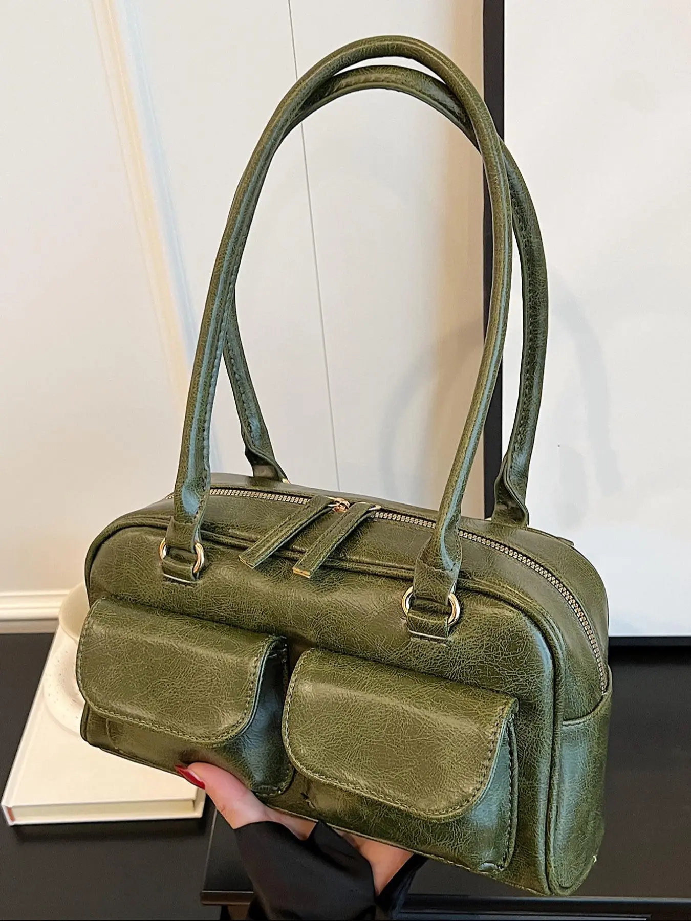 Women's Elegant Retro Shoulder Bag, Fashionable Solid Color Underarm Bag for Daily Used, Casual Trendy Versatile High-quality Daily Commuting Bag, Crossbody Shoulder Bag, Elegant Commuter Bag, Stylish Versatile Bag