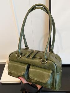 women's elegant retro compact everyday bag, fashionable solid color underarm bag for daily used, casual trendy versatile high-quality daily work purse