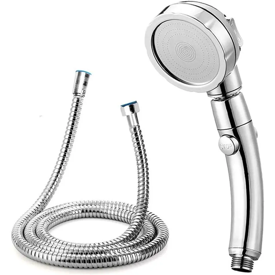 Chrome Finish Modern Detachable Handheld Shower Head for Adults, 3-Setting Spray Modes with ON/OFF Switch, 360° Rotation Rotatable Head, 59 inch/4.9 ft Hose, High Water-Saving Synthetic Bathroom Fixture
