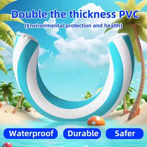Inflatable U-Shaped Pool Float - Thick PVC Swimming Ring, Water Lounger for Adults, Summer Beach Pool Party Toy