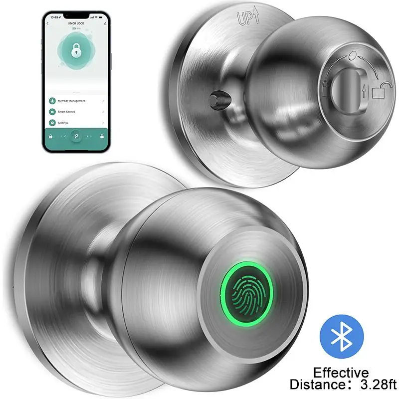 Smart Door Lock for Summer, Smart Lock with Anti-theft Function, Auto-lock Fingerprint Door Lock, Durable Fingerprint Door Handle, Smart Door Knob for