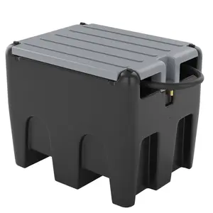 GARVEE 58 Gallon Portable Fuel Transfer Tank for Diesel & Gasoline with 12V Electric Pump, 10 GPM Flow Rate, 13ft Hose, Auto Fueling Nozzle, and Easy Transportation in Black