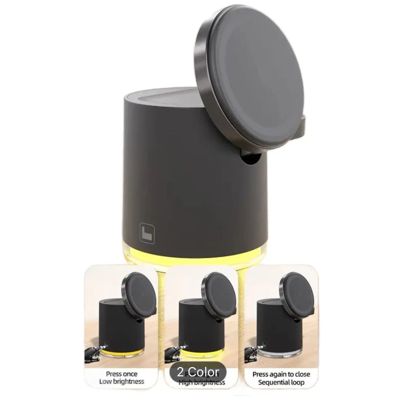 Portable Magnetic Wireless Charger with Night Light for iPhone - 4-in-1 Multifunctional Charging Station
