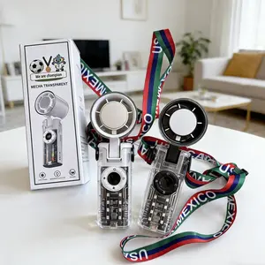 Mini Portable Handheld Fan, 3-in-1 Clip-On with 3600mAh Rechargeable Battery, 5 Speeds, 120° Adjustable Ice-Cooling Airflow & LED Light - USB Personal Fan for World Cup 2026 Cross-Country Travel - Essential Cooling Gear for USA/Canada/Mexico Host Cities